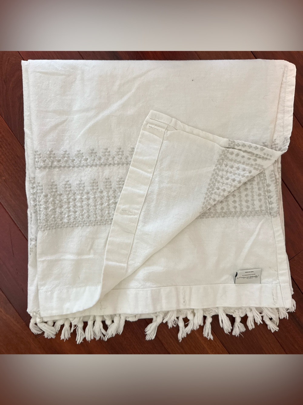 Hearth & Hand with Magnolia Shower Curtain White Shabby Chic 100% Cotton